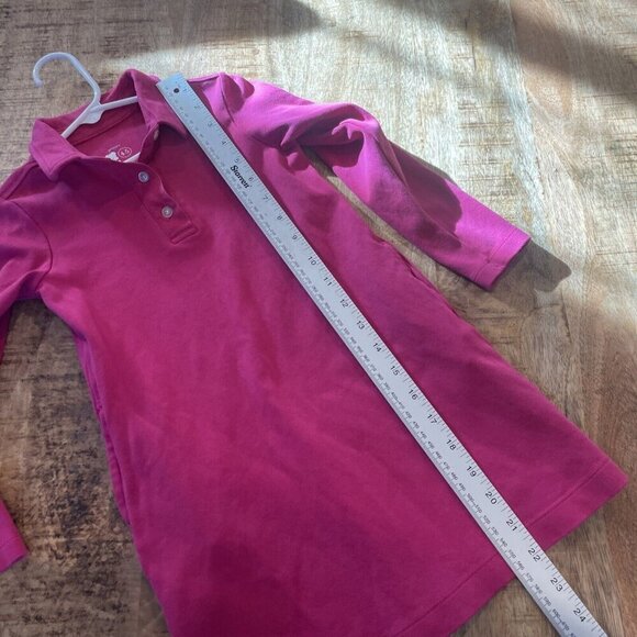 Primary.com Primary Girls 4 5 Dress Polo Pink Long Sleeve  Pockets - Picture 7 of 10